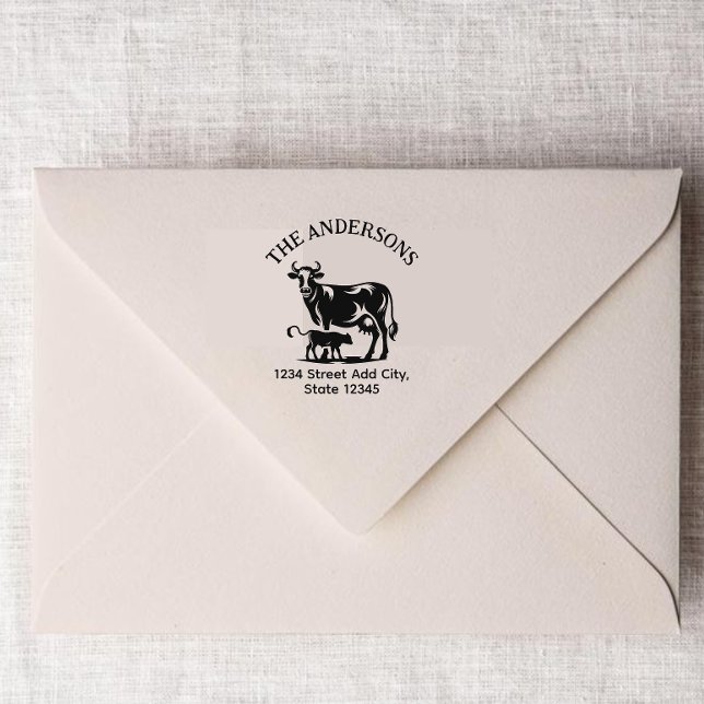 Sello de dirección de devolución de vaca (Subido por el creador)