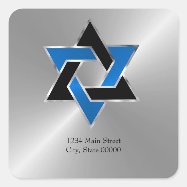 Sello de dirección de la estrella negra azul Mitzv (Anverso)