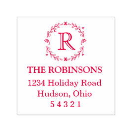 Sello de dirección de monograma Laurel