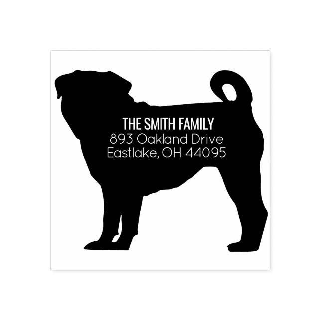 Sello de dirección de perro de pug (Impresión)