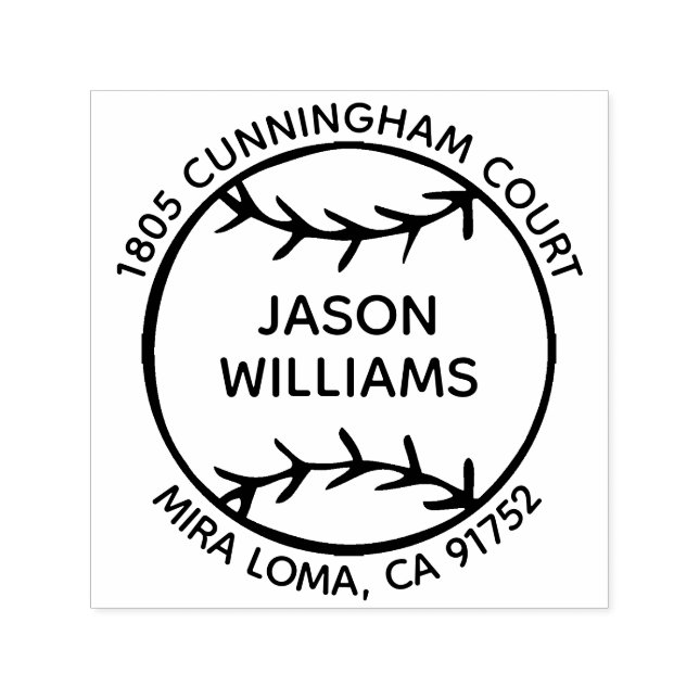 Sello de dirección de retorno de béisbol Personali (Diseño)