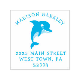 Sello de dirección de retorno de delfín de niño