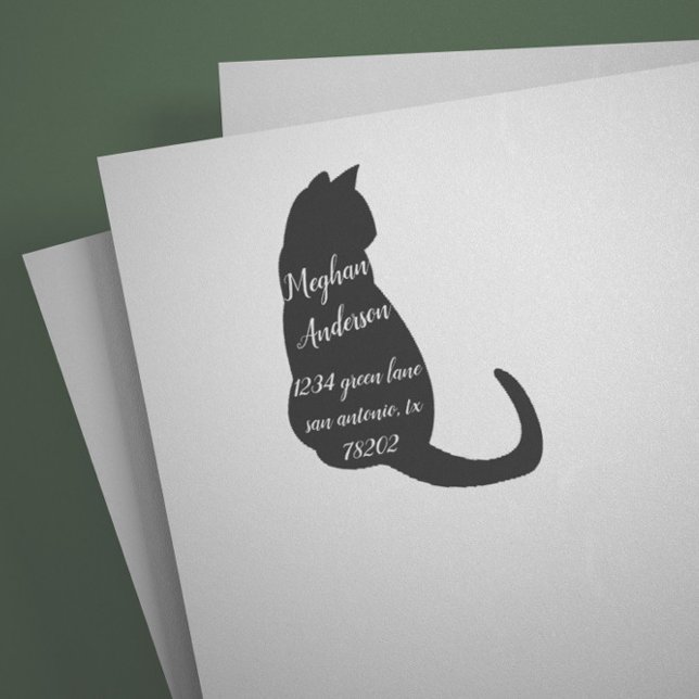 Sello de dirección de retorno de gato negro simple (Subido por el creador)