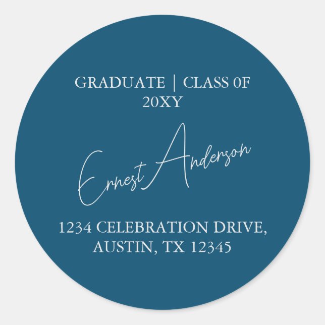 Sello de dirección de retorno de graduación simple (Anverso)