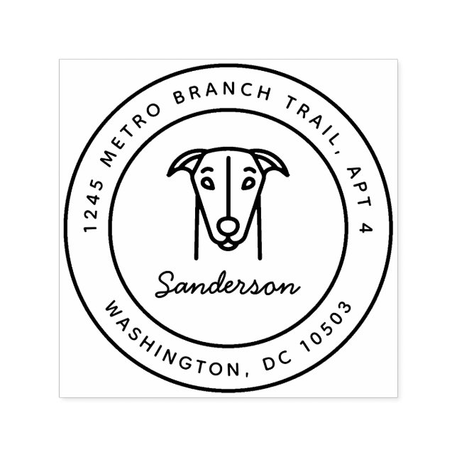 Sello de dirección de retorno de Greyhound (Diseño)