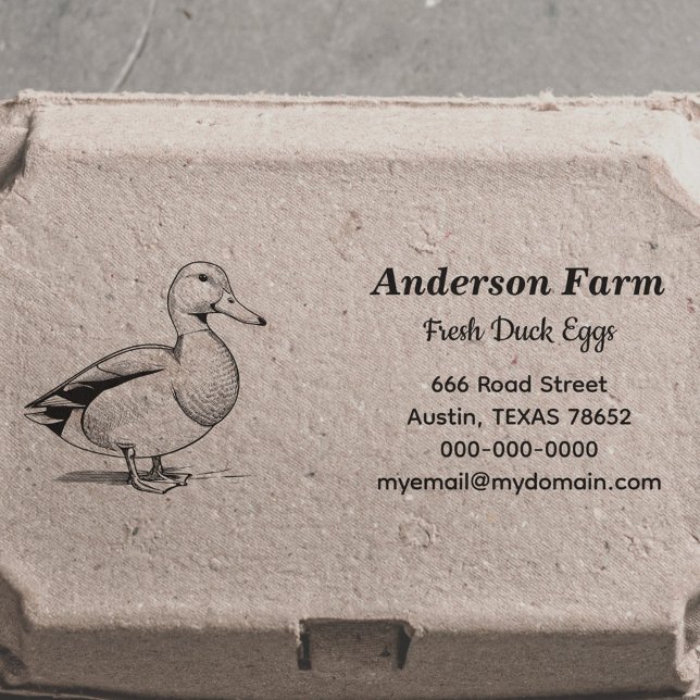 Sello de dirección de retorno de huevos de paque d (Farm Duck Eggs Return Address Self-inking Stamp)