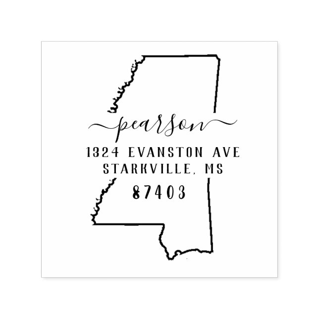 Sello de dirección de retorno de Mississippi Autog (Diseño)
