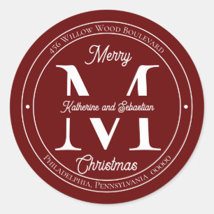 Sello de dirección de retorno de monograma elegant