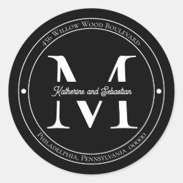 Sello de dirección de retorno de monograma Minimal