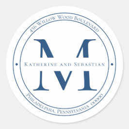 Sello de dirección de retorno de monograma Minimal