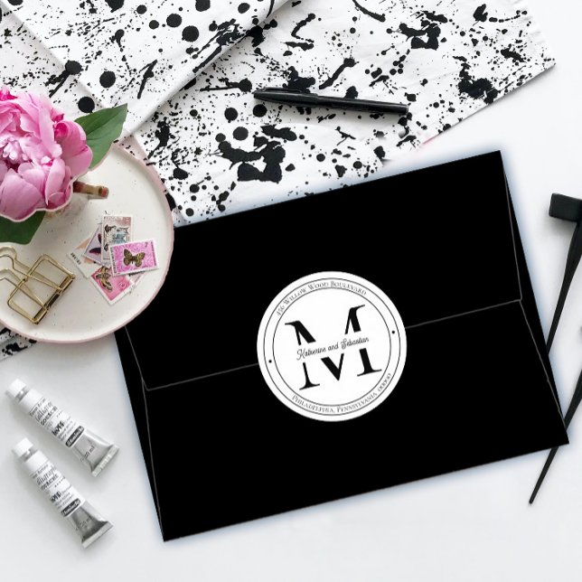 Sello de dirección de retorno de monograma Minimal (Subido por el creador)