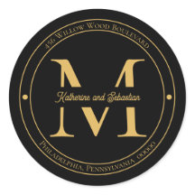 Sello de dirección de retorno de monograma Minimal