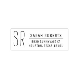 Sello de dirección de retorno de monograma moderno