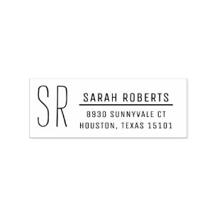 Sello de dirección de retorno de monograma moderno