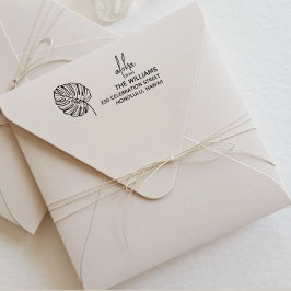 Sello de dirección de retorno de Monstera Hawaii