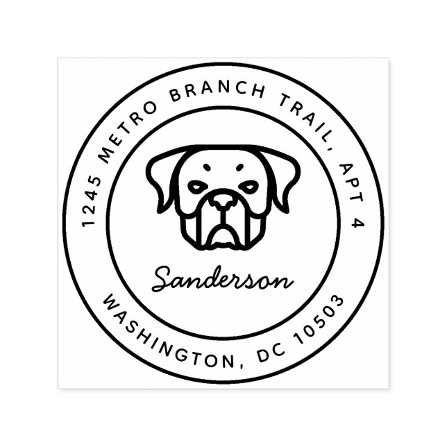 Sello de dirección de retorno de perro de Rottweil (Diseño)