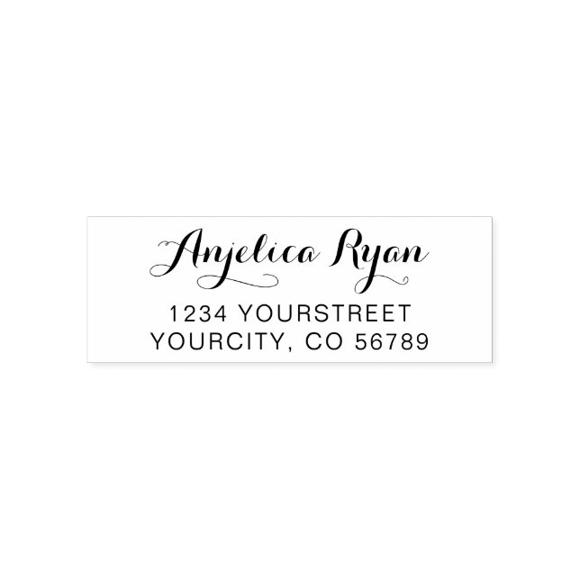 Sello de dirección de retorno de script elegante c (Diseño)