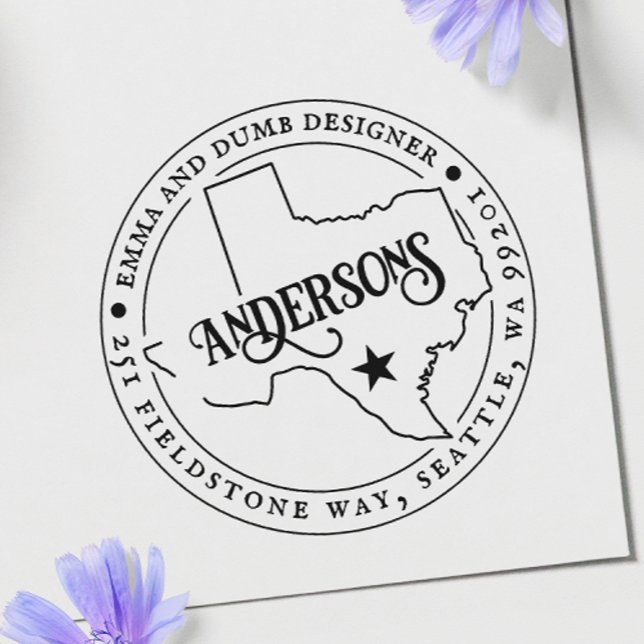 Sello de dirección de retorno de Texas Sello moder (Subido por el creador)