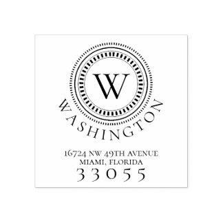 Sello de dirección de retorno de un círculo monogr