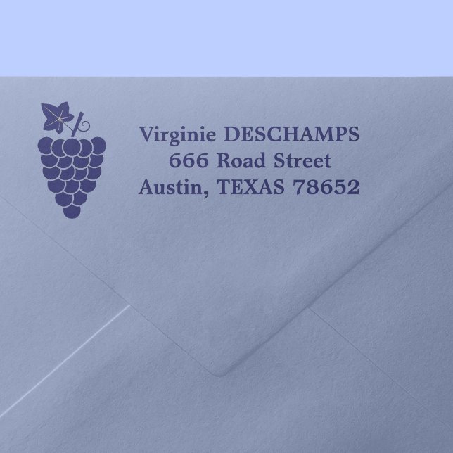 Sello de dirección de retorno de uvas autoentintad (Grapes Return Address Self-inking Stamp)