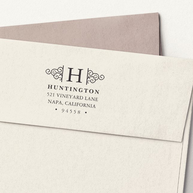 Sello de dirección de retorno del monograma de flo (Subido por el creador)