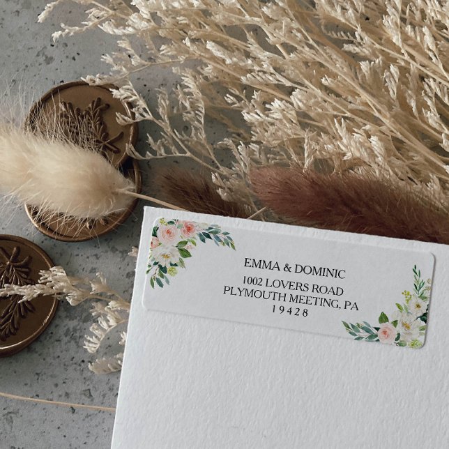 Sello de dirección de retorno floral elegante de l (Subido por el creador)