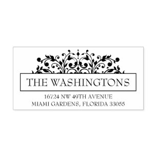 Sello de dirección de retorno floral romántico par
