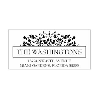 Sello de dirección de retorno floral romántico par
