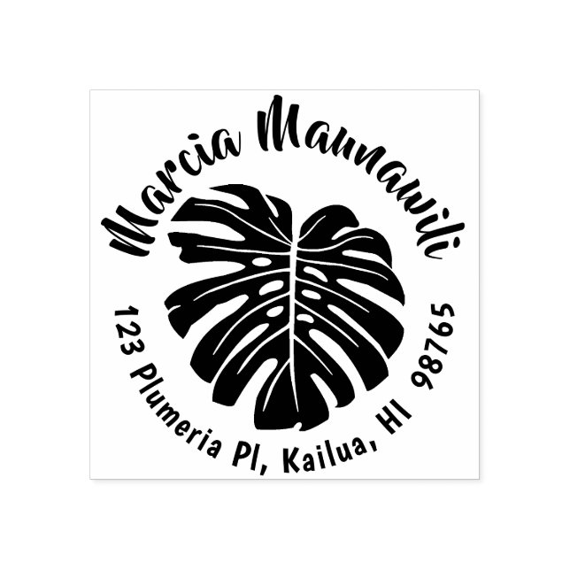 Sello de dirección de retorno hawaiano Monstera No (Impresión)
