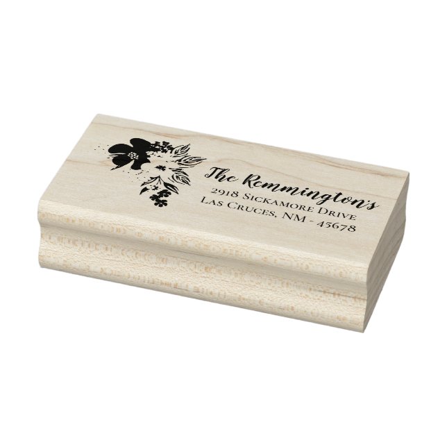 Sello de dirección de retorno personalizado Flores (Sello)