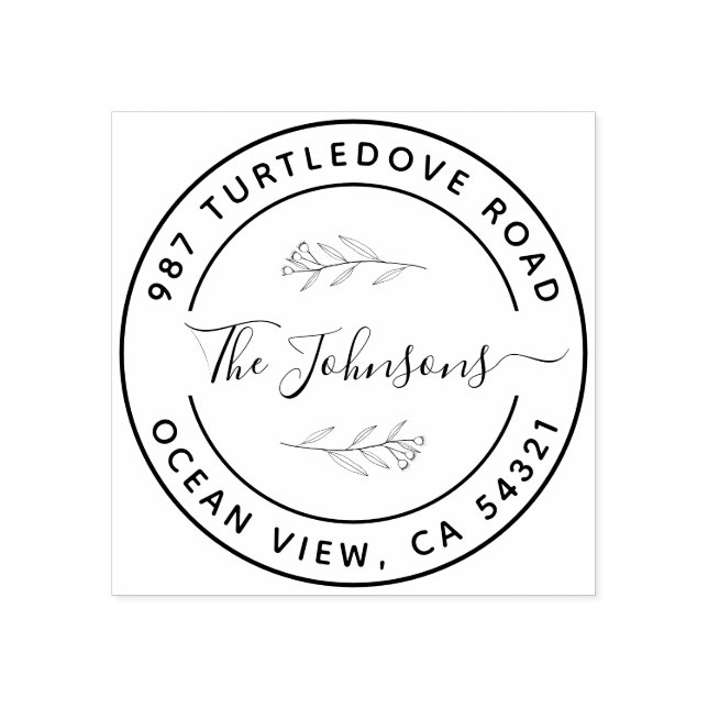 Sello de dirección de retorno redondo elegante del (Impresión)