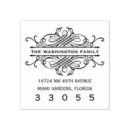 Sello de dirección de retorno romántico moderno pa