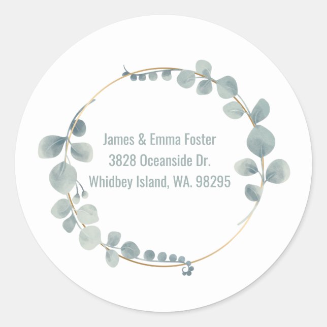 Sello de dirección de sobre floral acuarela (Anverso)