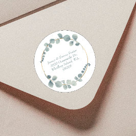 Sello de dirección de sobre floral acuarela