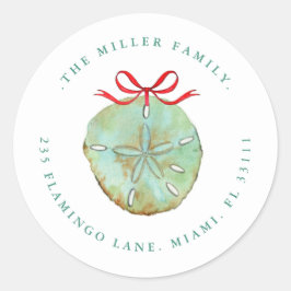 Sello de dirección de vacaciones en acuarela dólar