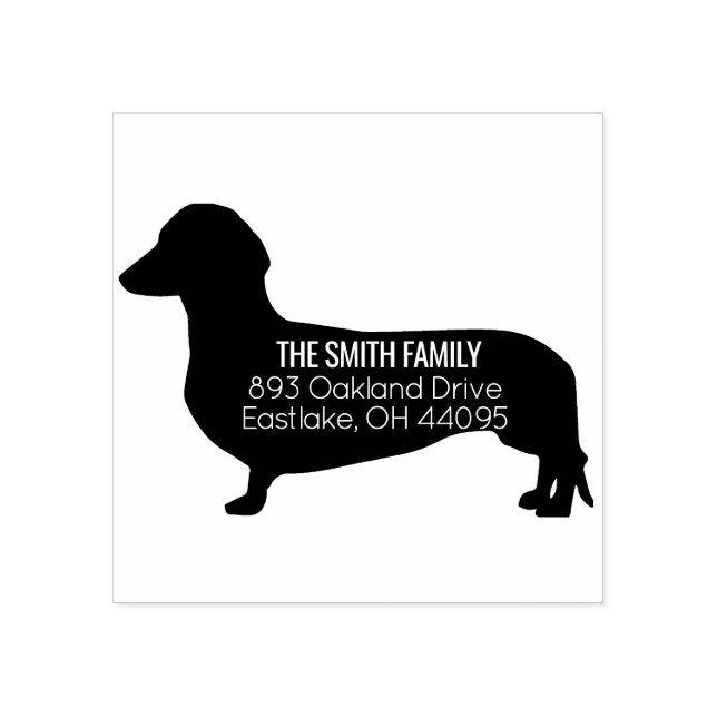 Sello de dirección del perro de Dachshund (Impresión)