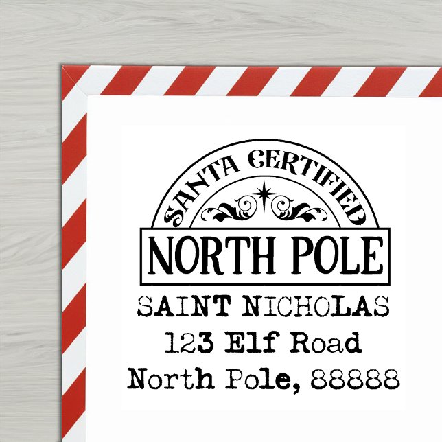 Sello de dirección del Polo Norte certificado por  (Letter from Santa - Stamp)