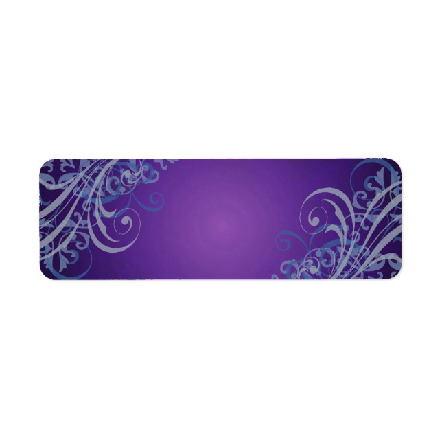 Sello de dirección elegante azul Scroll Purple Bla (Frente)