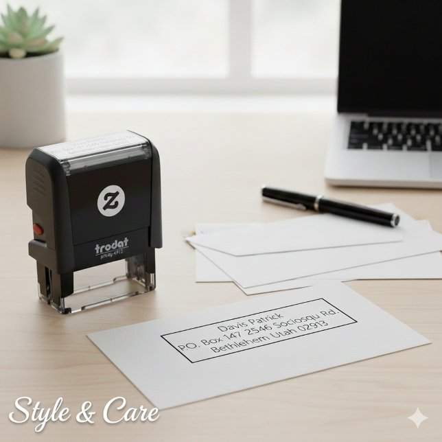 Sello de dirección elegante para invitaciones o so (Elegant Address Stamp for Invitations or Envelopes)