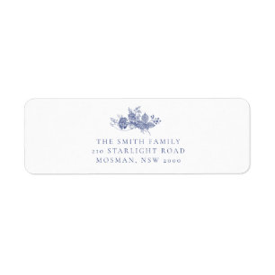 Sello de dirección elegante toile French Blue Retu