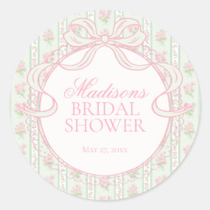 Sello de Ducha de Novia Floral Elegante Vintage Ve