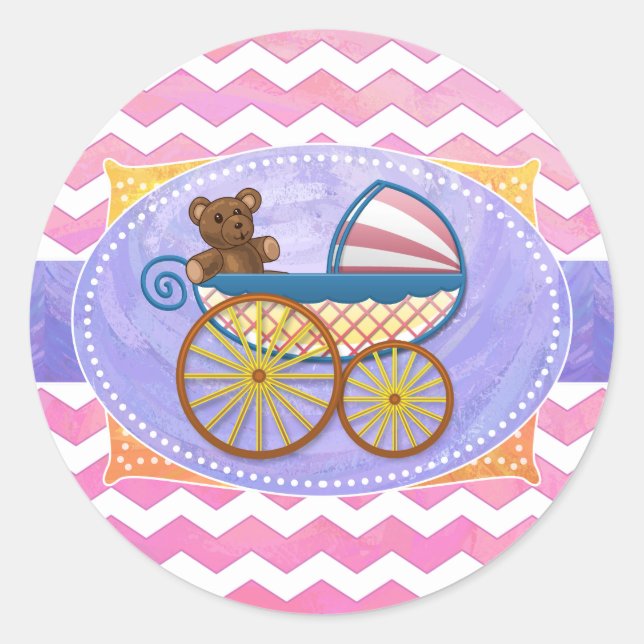 Sello de enrollamiento Baby Shower para chevron ro (Anverso)