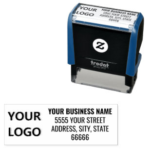 Sello de entintado automático con logotipo persona