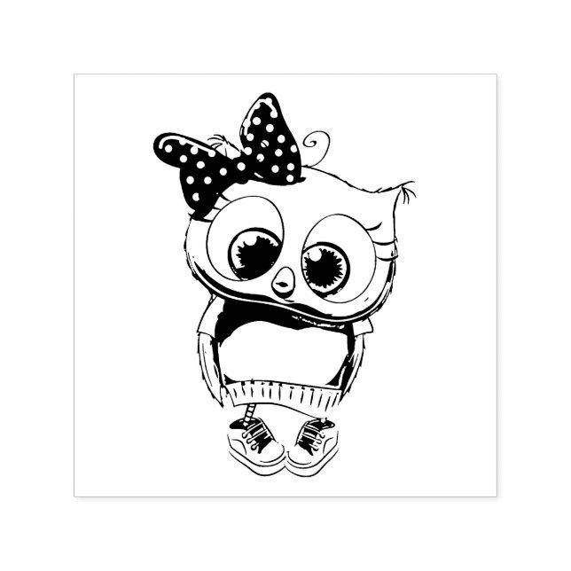 Sello de entintado automático de búho (Diseño)