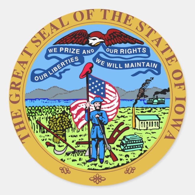 Sello de estado de Iowa (Anverso)