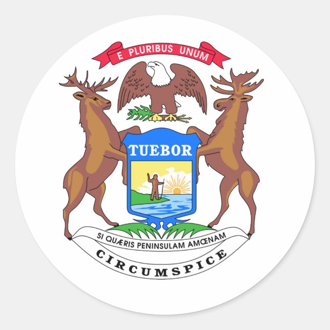 Sello de estado de Michigan (Anverso)