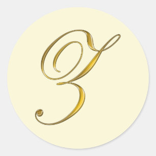 Sello de etiqueta de sobre con monograma de oro Z