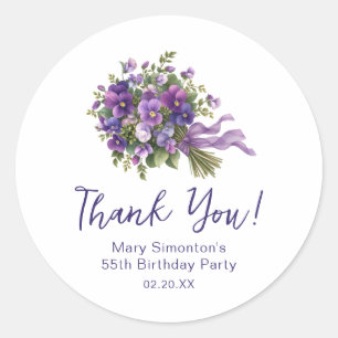 Sello de Favor Bouquet Floral Púrpura Cumpleaños 5