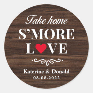 Sello de Favor de Amor S'more Madera Marrón