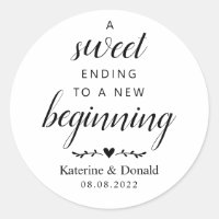 Sello de Favor de Boda de Escritura Blanca Dulce